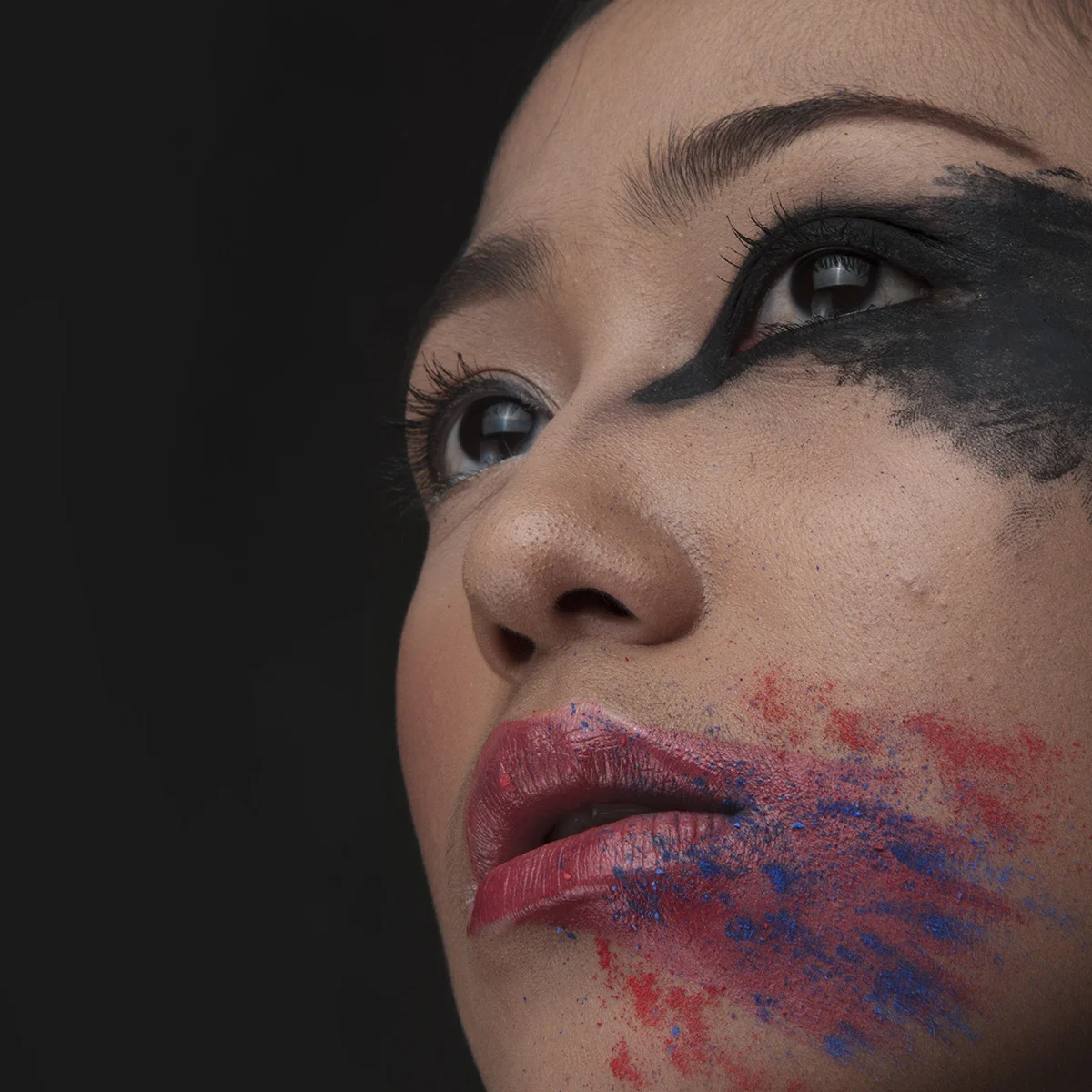 Before retouching — Original portrait photo showing raw skin texture