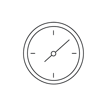Fast and reliable icon representing on-time delivery of photo editing projects
